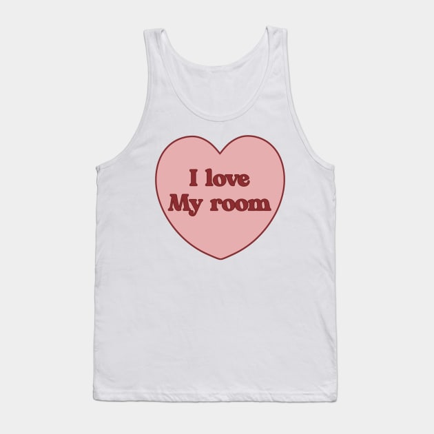 I love my room heart aesthetic dollette coquette pink red Tank Top by maoudraw